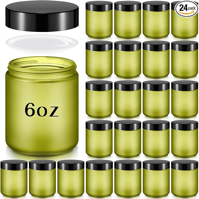 Domensi 24 Pcs Bulk 6oz Glass Jars by Domensi