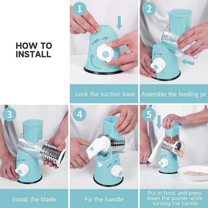 Rotary Cheese Grater, Cheese Grater Hand Crank - Image 6