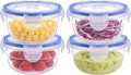 KIGI Small Plastic Bowls with Lid, Leak Proof Round Food Storage Container Set by KIGI