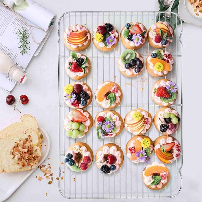TeamFar Baking Sheet with Rack Set of 4, 20’’×14’’×1.2’’, Half Size Stainless - Image 6