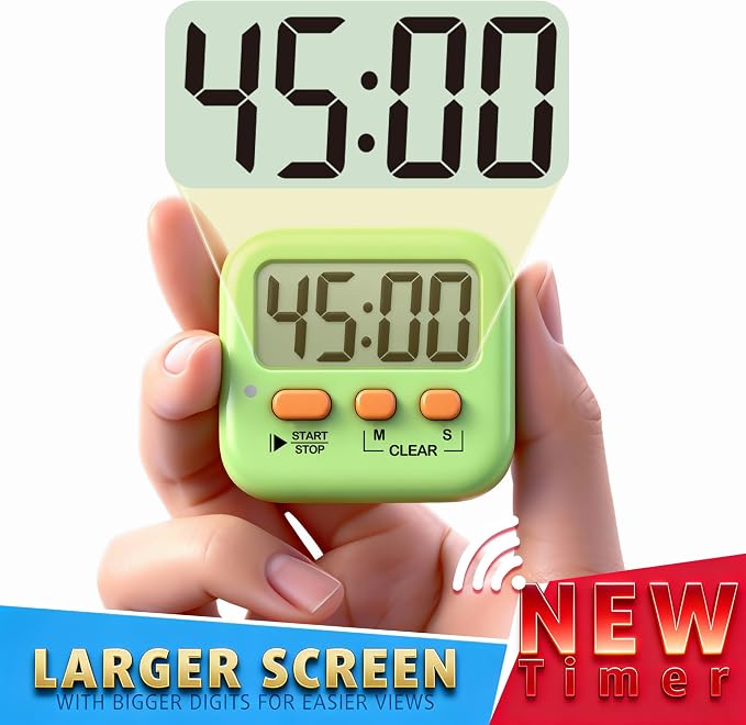 Antonki 2 Pack Digital Timer for Kids, Magnetic Countdown Kitchen Timers for - Image 4
