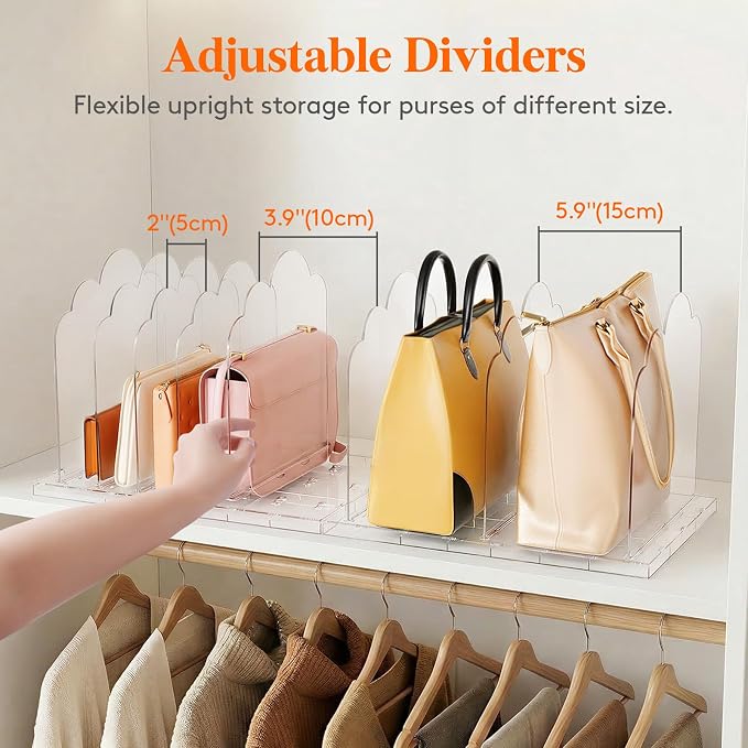 Lifewit Purse Organizer for Closet, 9.7" Tall Clear Handbags Storage Organizer - Image 5