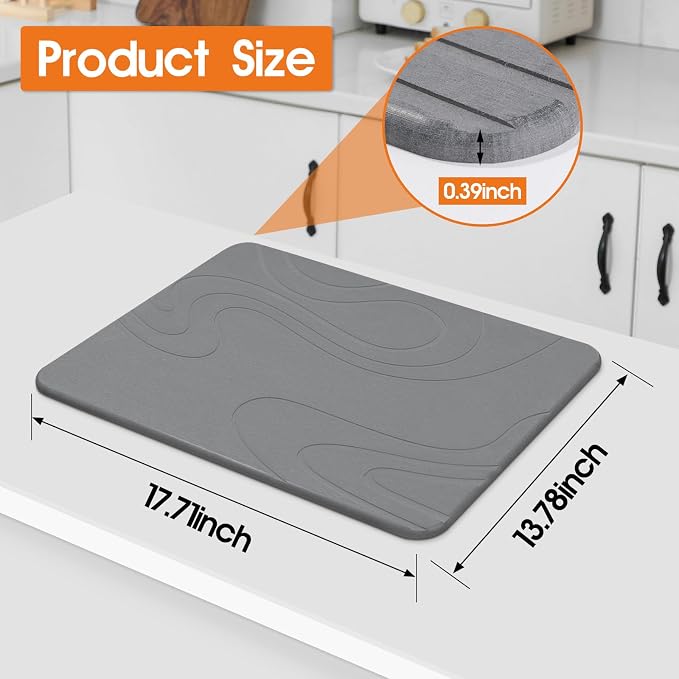 Snuggery Stone Drying Mat for Kitchen Counter - Image 2