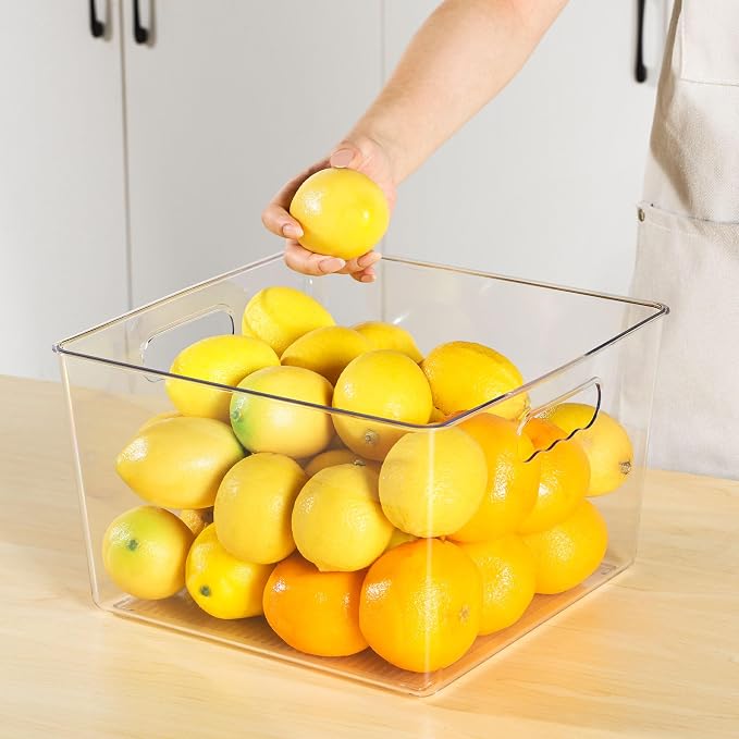 Vtopmart 10 Pack Extra Large Clear Plastic Storage Bins, 11x11 Cube Acrylic - Image 8