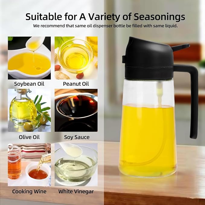 Aovdy Oil Sprayer for Cooking 16oz, 2 in 1 Olive Oil Dispenser and Oil Sprayer - Image 4