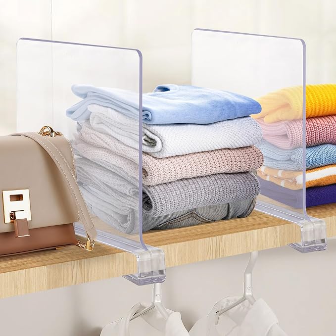 JOY DECOR 8 Pack Acrylic Clear Shelf Dividers - Image 7
