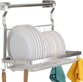 TQVAI Over Sink Dish Drainer Drying Rack, Stainless Steel Foldable Wall Mounted by TQVAI