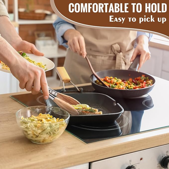 Baderke 2 Pcs Olive Wooden Kitchen Tongs - Image 5