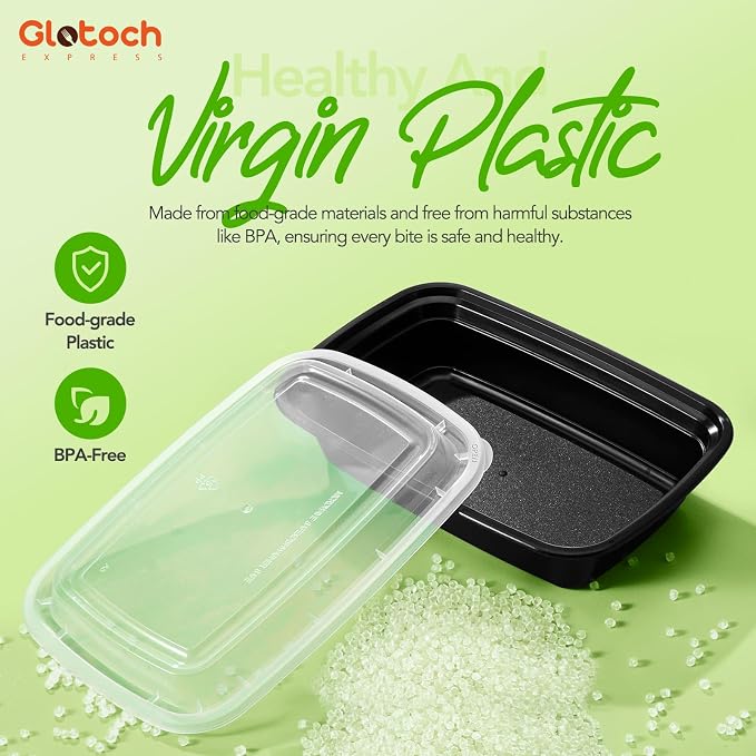 Glotoch 28oz Meal Prep Containers, 10 Pack Reusable Food Storage Containers - Image 7