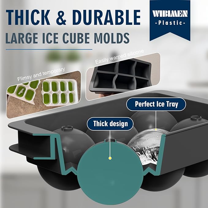 Large Ice Ball Maker Mold, 1.9" Round Ice Cube Mold - Image 6