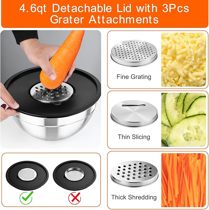 TeamFar Mixing Bowls with Airtight Lids, - Image 3