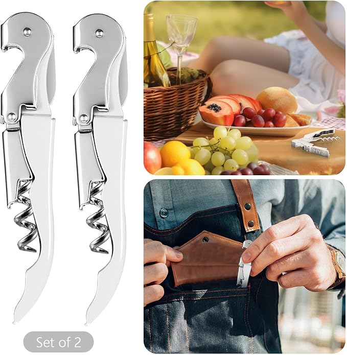 HYZ 2-Pack Wine Opener Waiter Corkscrew, Professional Wine Key - Image 6