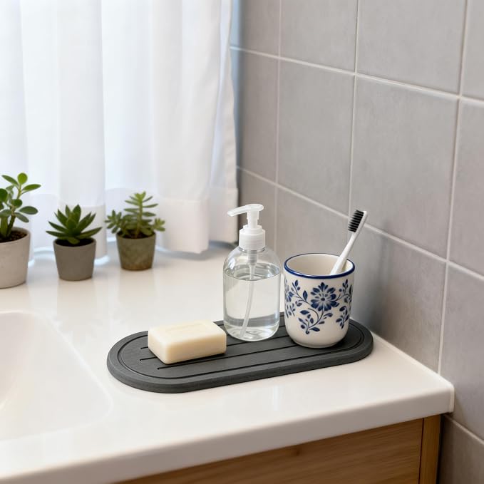 Razborci 2PCS Water Absorbing Stone Drying Tray Mat - Image 3