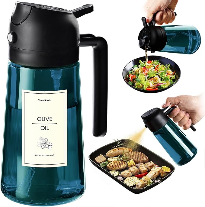 TrendPlain 16oz/470ml Blue Glass Olive Oil Sprayer by TrendPlain