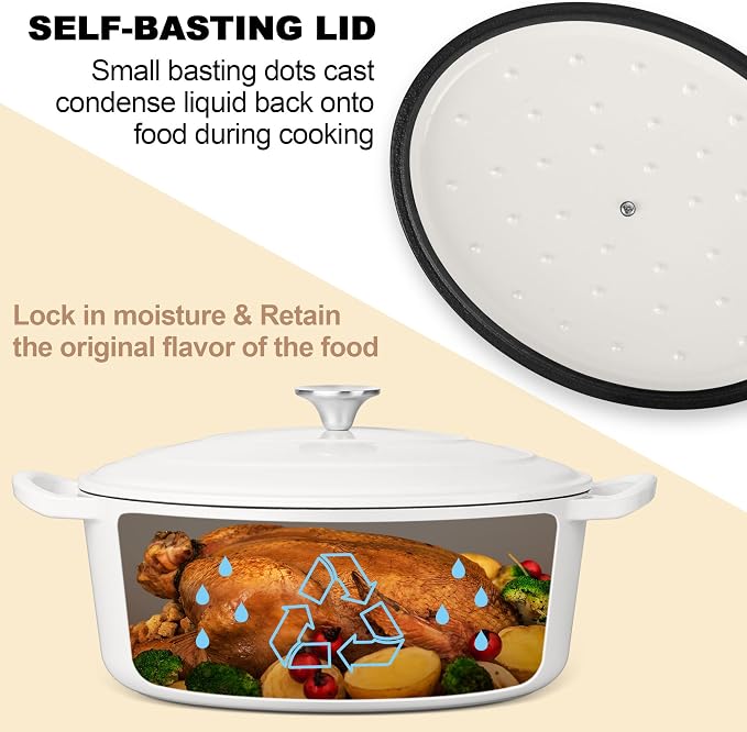 E-far 7QT Oval Dutch Oven Pot - Image 6