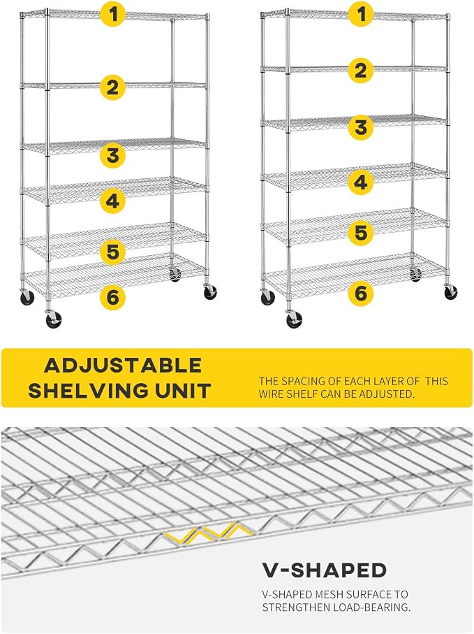 BestOffice | 6-Tier Wire Storage Shelves - Image 6