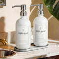 White Glass Soap Dispenser Set of 2, 16oz Hand and Dish Soap Dispenser by FachixyUS