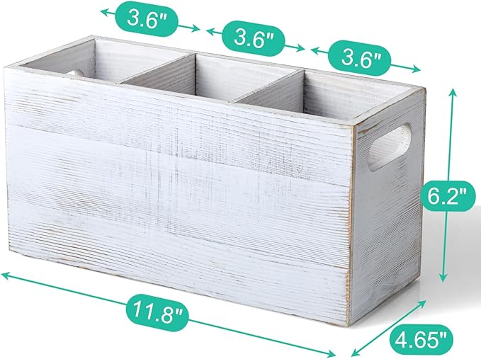 ALELION Rustic White Utensil Holder - Image 7