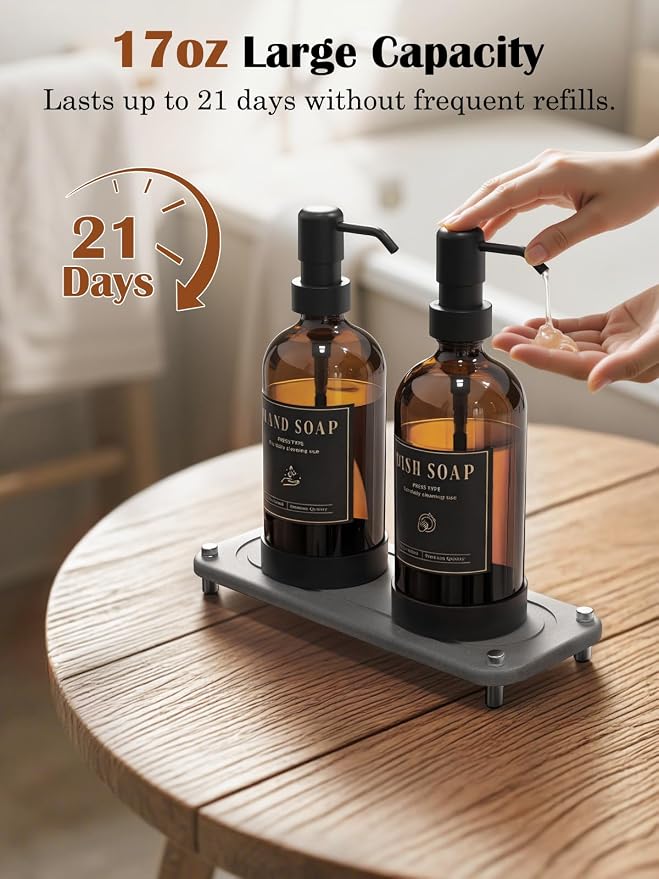 Luxspire Soap Dispenser Set, Hand Soap Dispensers - Image 4