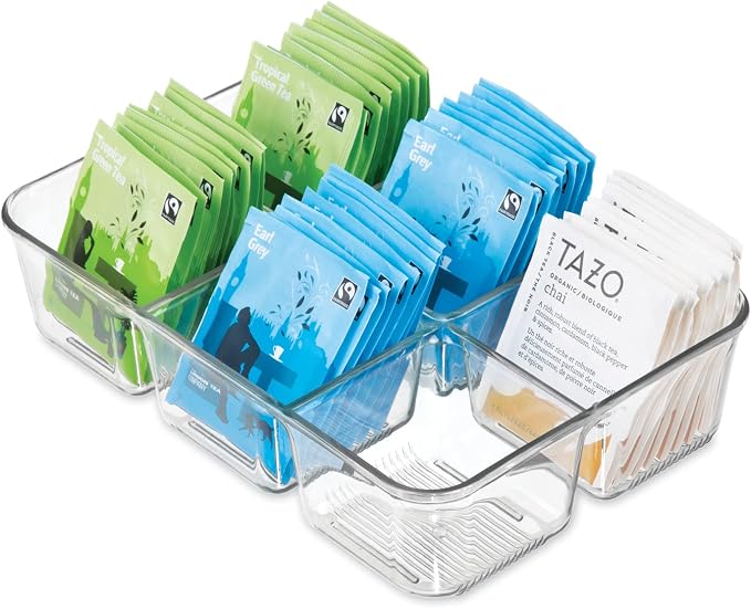 iDesign Clear Tea Bag & Sugar Packet Organizer by iDesign