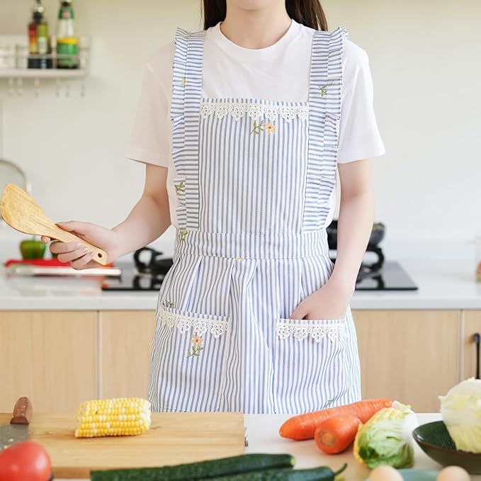 Funny Aprons for Women with Pockets, Kitchen Cooking Grilling Bbq Cute Chef - Image 2