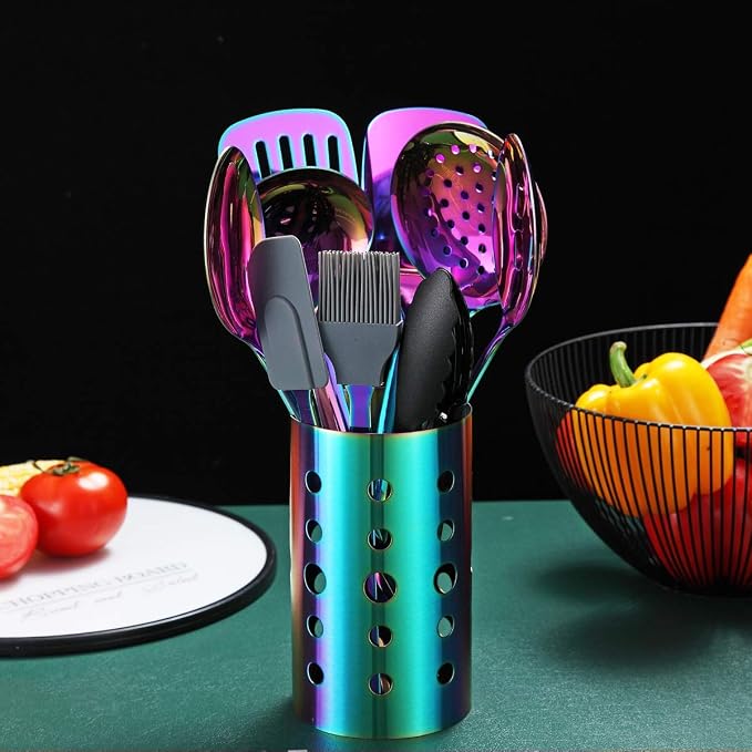 Rainbow Kitchen Utensils Set, 13 Pieces Stainless Steel Cooking Utensils Set - Image 2