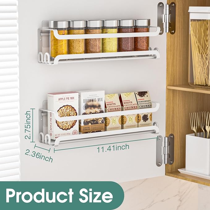 LUCYCAZ 2 Pack Wall Mounted Spice Rack - Image 2