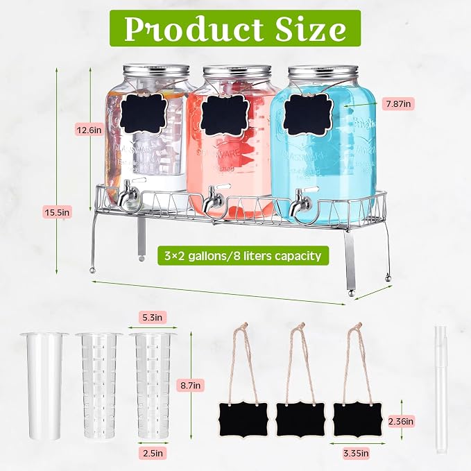 Lallisa 3 Pcs 2.5 Gallon Beverage Dispensers - Image 2