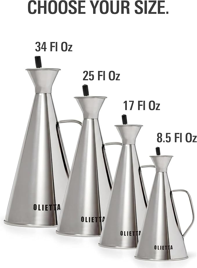 Olive Oil Dispenser Bottle Olietta Stainless Steel Non Drip Leak Proof No Mess - Image 8