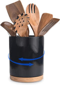 QUELIEN Utensil Holder, 360° Rotating Ceramic Kitchen Utensil Holder by QUELIEN