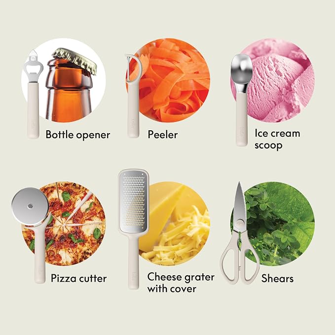 bella 7-Piece Modular Gadget Set, Pizza Cutter, Ice Cream Scoop, Bottle Opener - Image 2