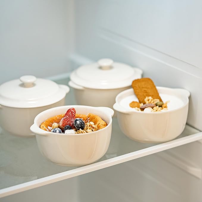 4-Pack Ceramic Mini Cocotte Set, 10 Oz Stoneware Casserole Dishes - Image 8
