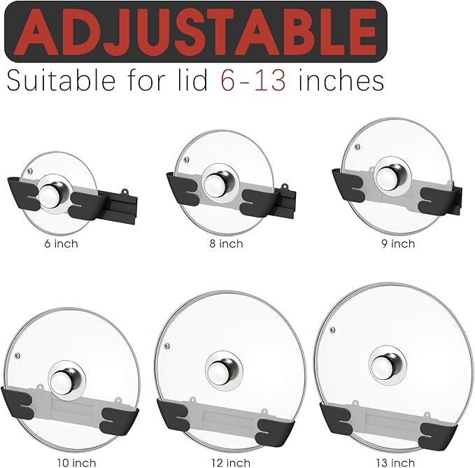 Adjustable Universal Pot Lid Holder Organizer - Image 3