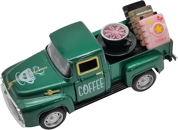 Coffee Bar Decor Vintage Mini Metal Pickup Truck Decorations by Unknown