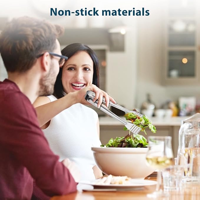 8 Pack Serving Tongs, 9 Inch, Stainless Steel - Image 6