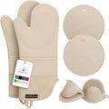 Rorecay Oven Mitts and Pot Holders Sets 6pcs, Extra Long Kitchen Silicone Oven by Rorecay