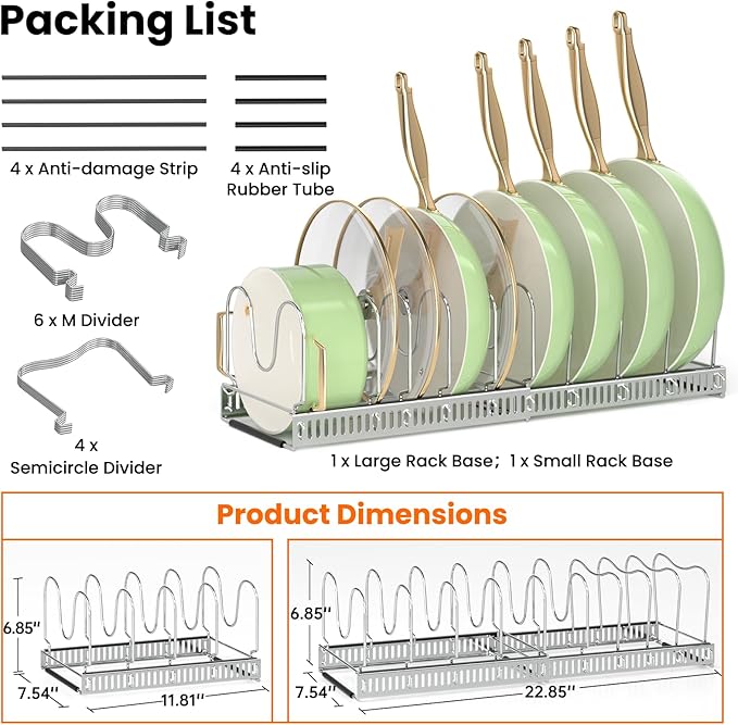 MUDEELA Pots and Pans Organizer Rack - Image 6