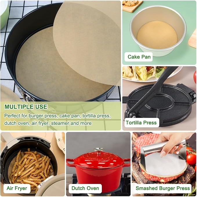 BOYAN 6 Inch Parchment Paper Rounds, Hamburger Patty Paper/Burger Press Paper - Image 7