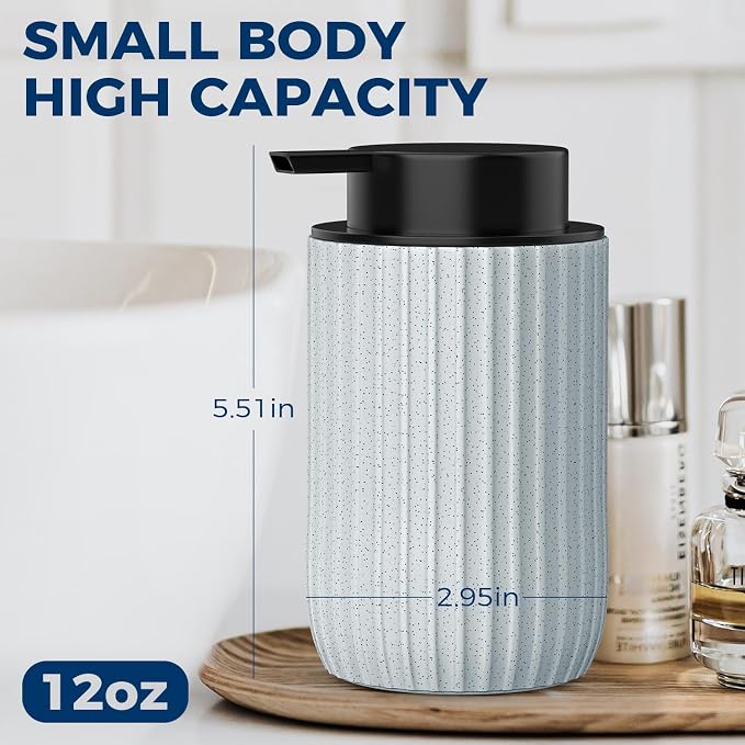 Ceramic Foaming Hand Soap Dispenser 2Pack，12 oz Bathroom Soap Dispensers， - Image 2