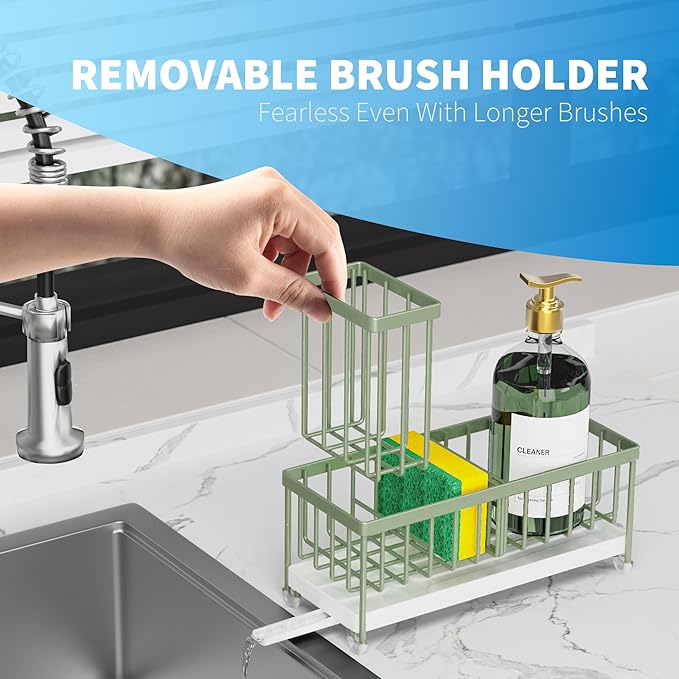 Cisily Sponge Holder for Kitchen Sink, Sink Caddy Organizer - Image 3