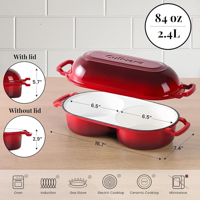 Cast Iron Bread Pan with Lid, Mini Enamel Sourdough Baking Dutch Oven Pot - Image 2