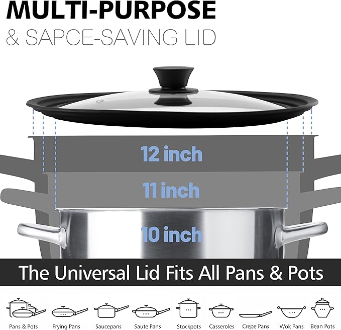 Anaeat Silicone Universal Lid for Pots, Pans and Skillets - Image 4