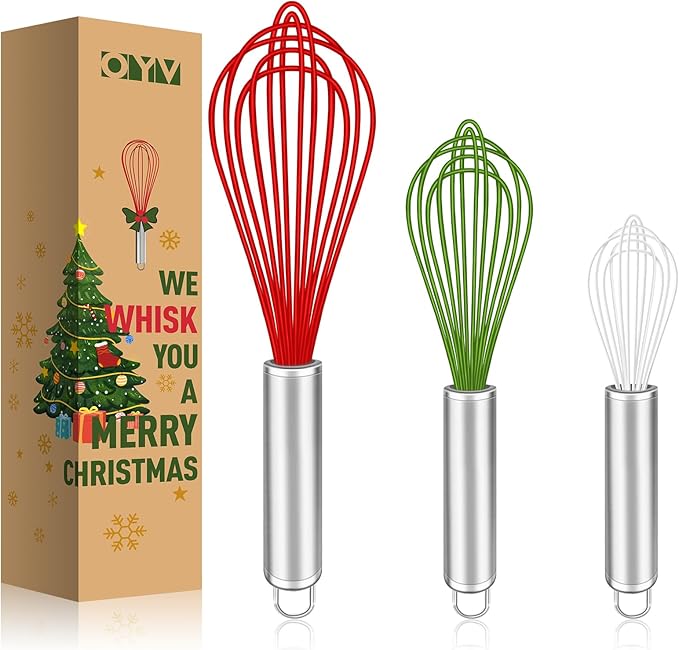 OYV Christmas Whisk Set – 3 Sizes – Holiday Red, Cooking & Mixing, Christmas by OYV