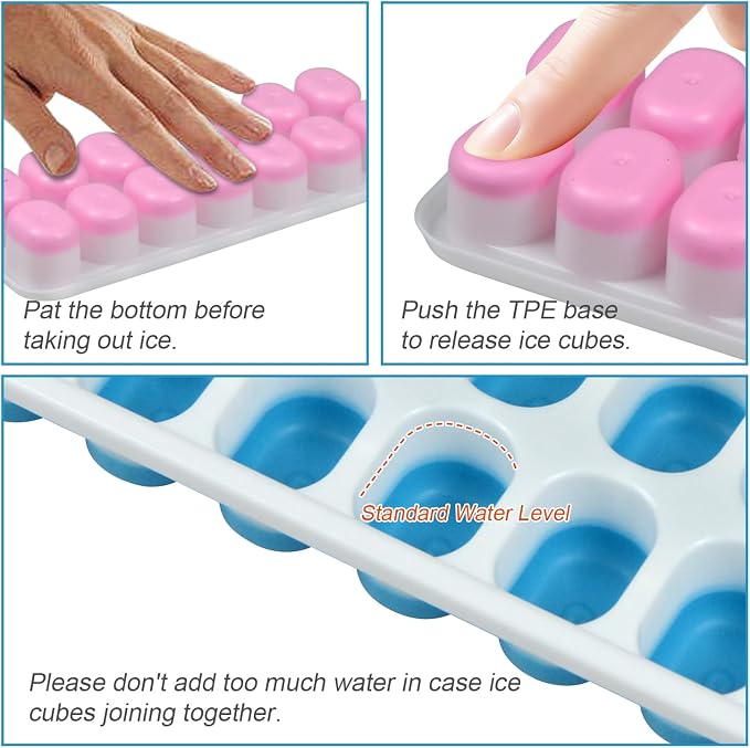 Ice Cube Tray with Lid, Easy-Release, Ice Cube Tray, Spill-Resistant, - Image 8