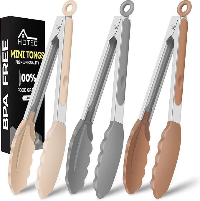 Hotec Mini Silicone Kitchen Tongs by Hotec