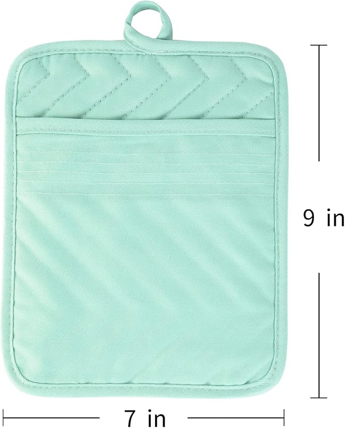 Anyi Pot Holders and Oven Mitts 7" X 9" Heat Resistant Cotton Pocket Pot Holder - Image 2
