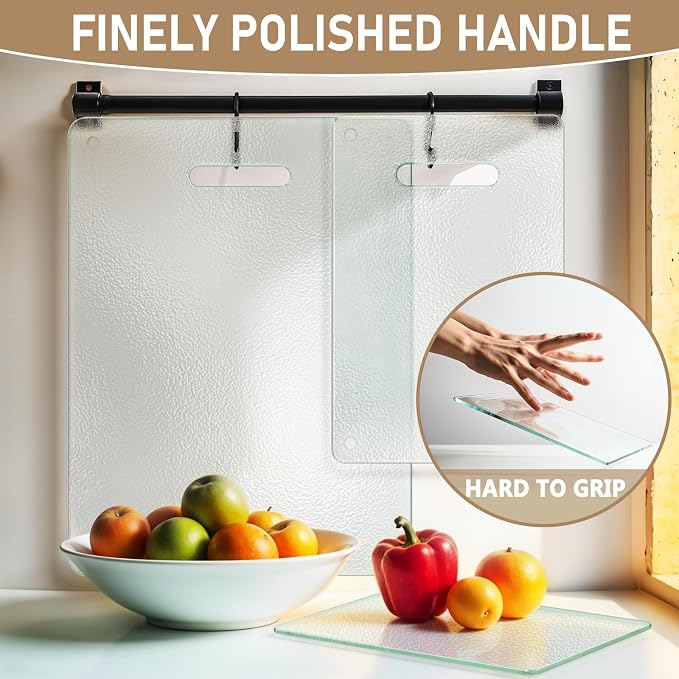 3 Pack Glass Cutting Boards for Kitchen Counter, Scratch Resistant, Dishwasher - Image 2