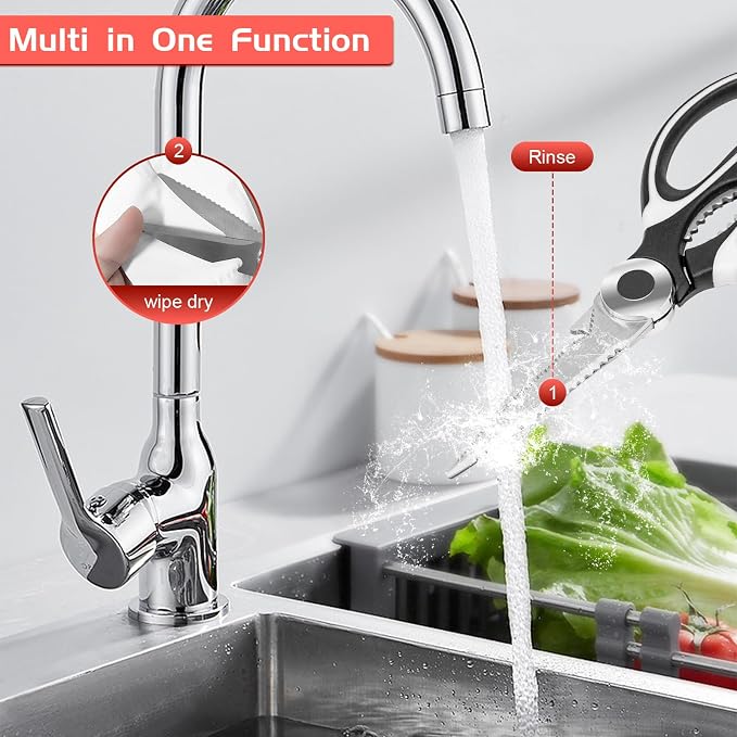 SZHLUX 2-Pack Kitchen Scissors Heavy Duty, Premium Sharp Kitchen Shears - Image 5