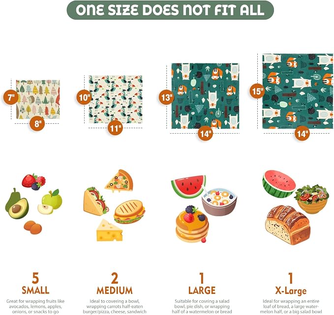 Akeeko Reusable Beeswax Food Wraps - Image 2