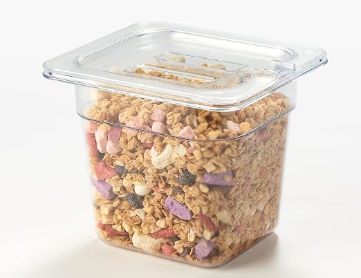 CURTA 6 Pack NSF Notched Food Pan Cover, 1/6 Size Clear Polycarbonate Lid - Image 3